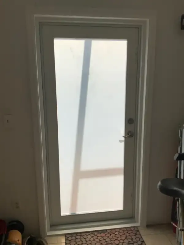 Impact entry door with frosted privacy glass in Hialeah, FL