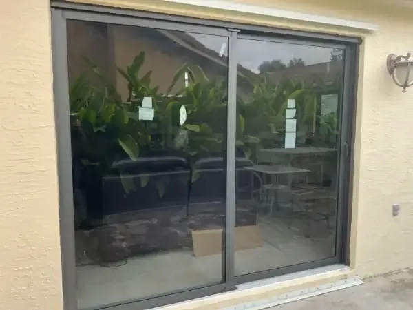 Hurricane sliding doors with backyard view in Davie, FL
